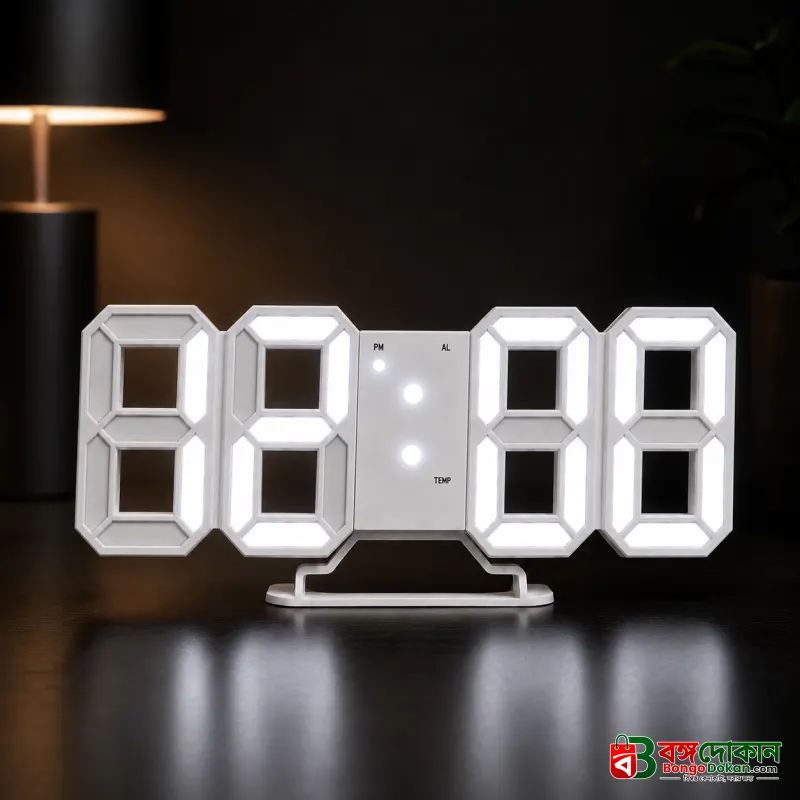 Digital LED Electronic Table & Wall Clock – Multi-Functional Alarm Clock with Temperature Sensor, Date Display, USB Powered, and Memory Backup - বাংলাদেশে সেরা দাম ও অরিজিনাল কালেকশন