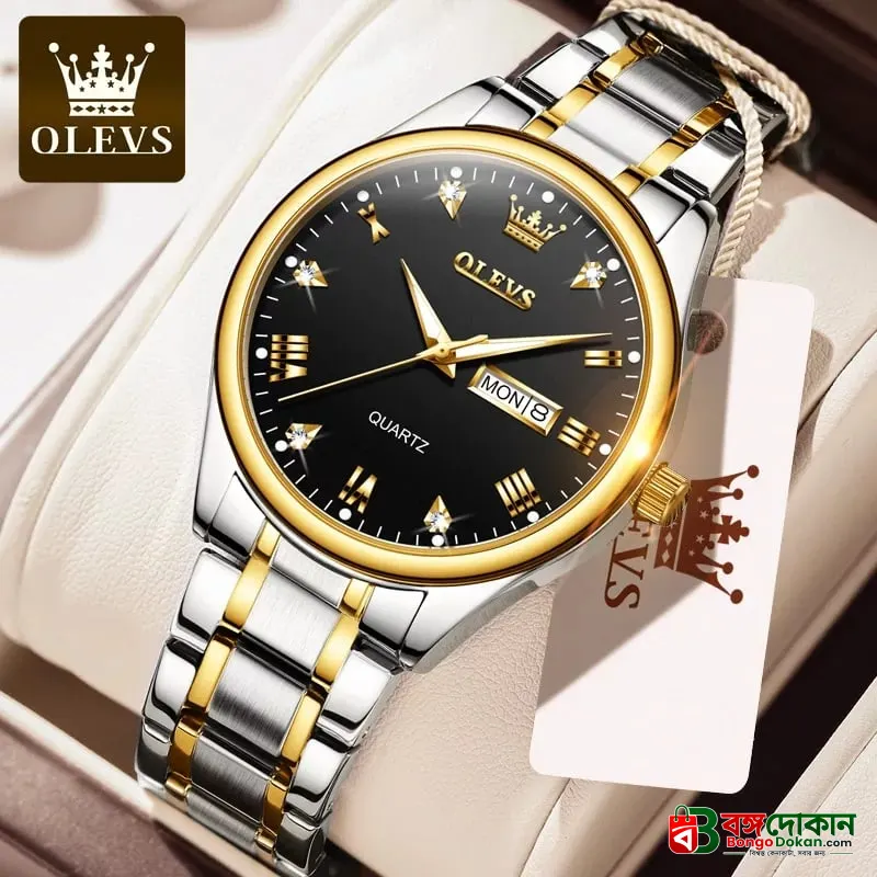 Olevs Luxury Men’s Quartz Watch(Black -White) - বাংলাদেশে সেরা দাম ও নতুন কালেকশন